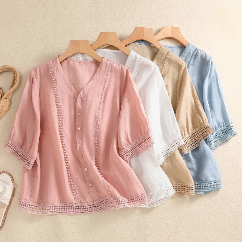 ELLA LINEN BLOUSE