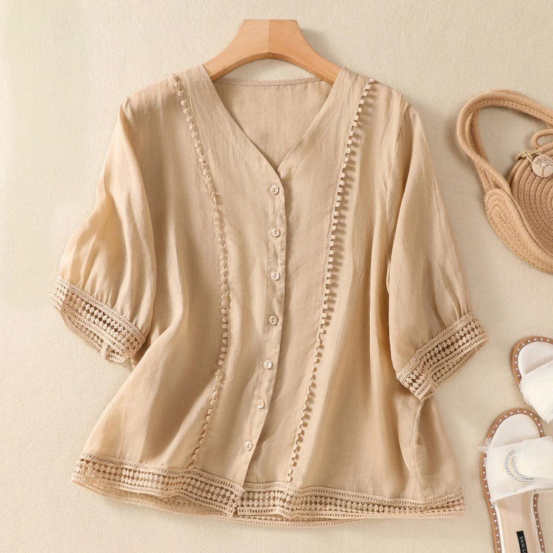 ELLA LINEN BLOUSE