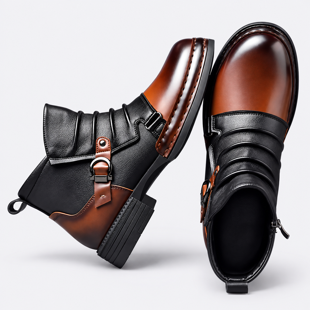 DENVER LEATHER ANKLE BOOTS