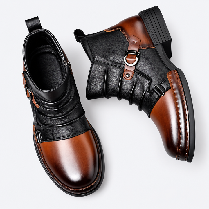 DENVER LEATHER ANKLE BOOTS