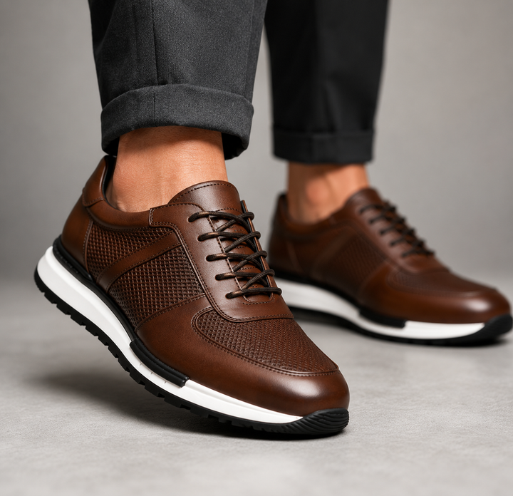 DAVID MILLER LEATHER SNEAKERS