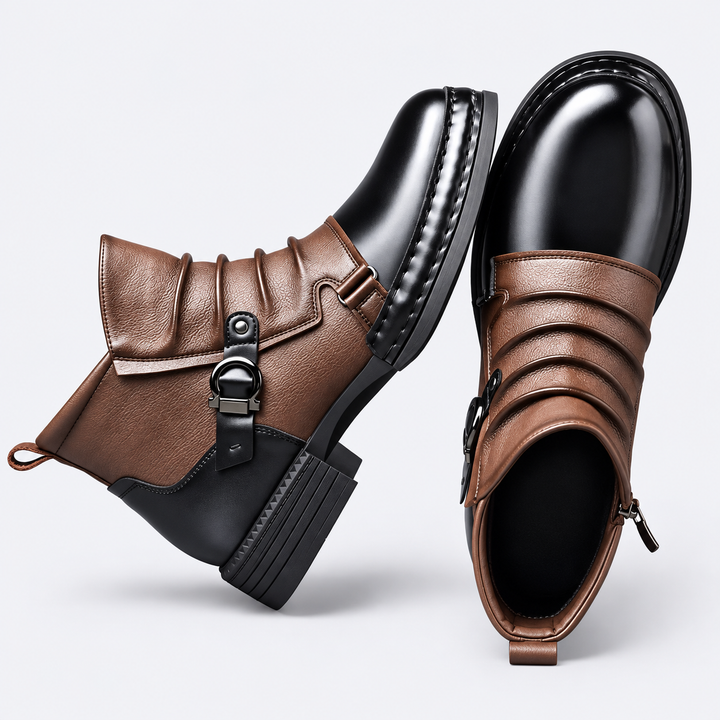 DENVER LEATHER ANKLE BOOTS