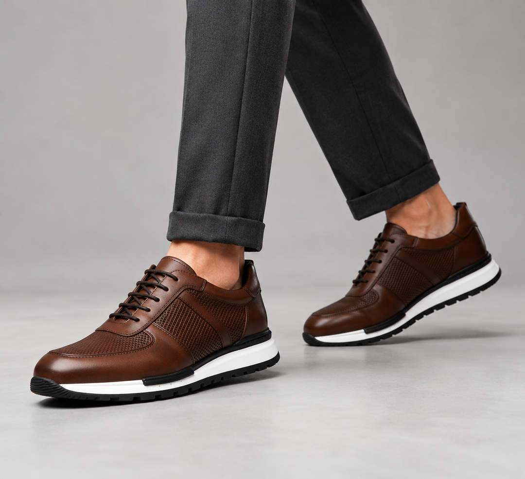 DAVID MILLER LEATHER SNEAKERS