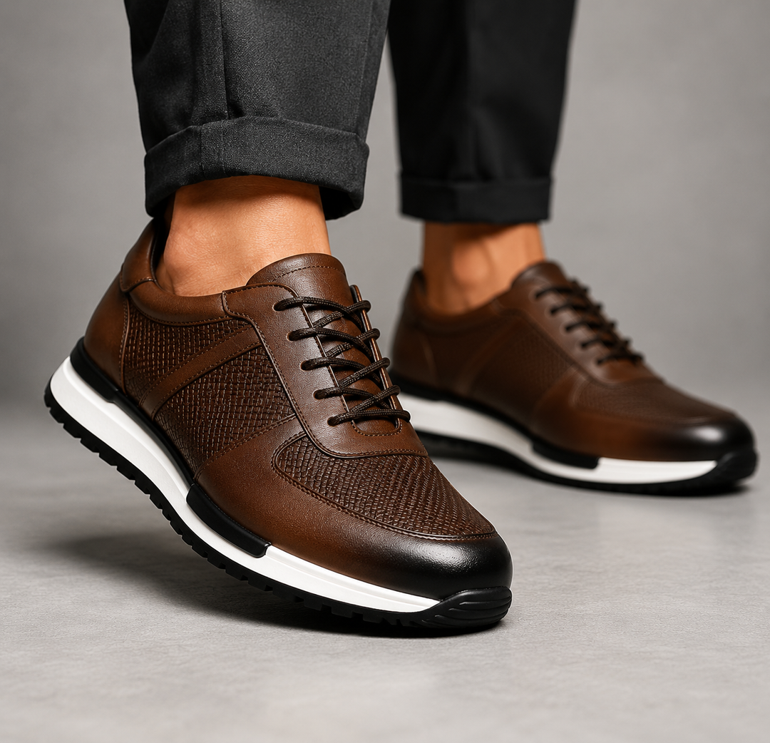 DAVID MILLER LEATHER SNEAKERS