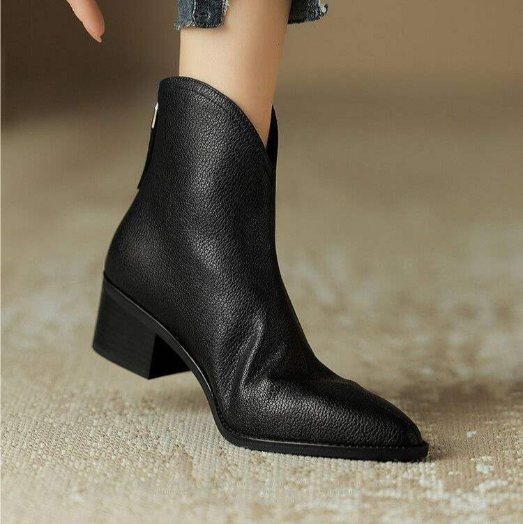 AMARA LEATHER ANKLE BOOTS