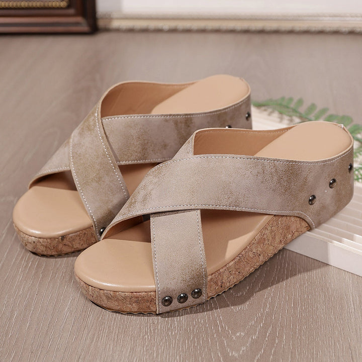 AURELIA LEATHER PLATFORM SANDALS