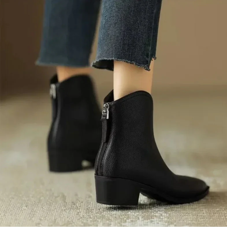 AMARA LEATHER ANKLE BOOTS