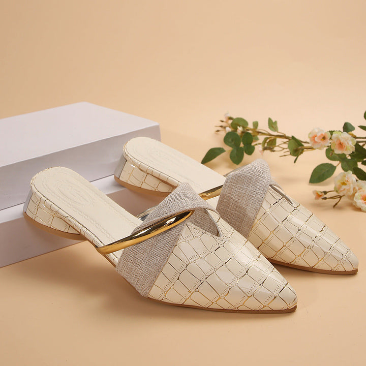 AURORA CROC SLIP-ON MULES