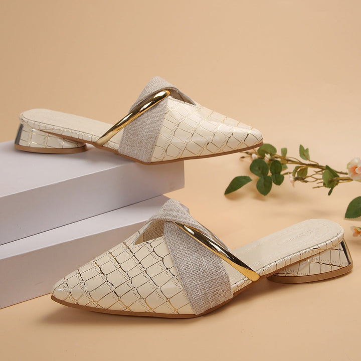 AURORA CROC SLIP-ON MULES