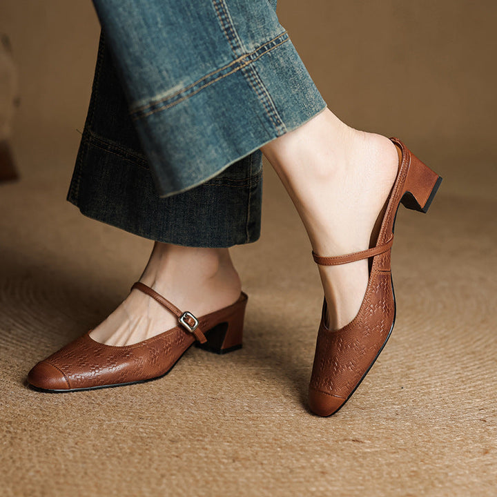 AURELIA GENUINE LEATHER MULES