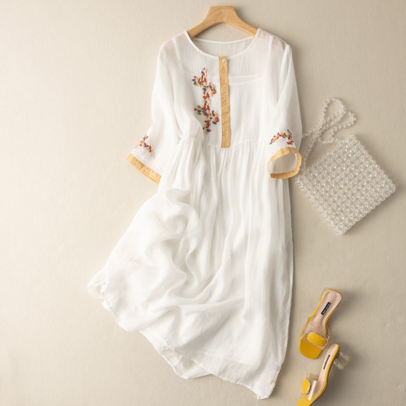 VICTORIA LINEN MIDI DRESS