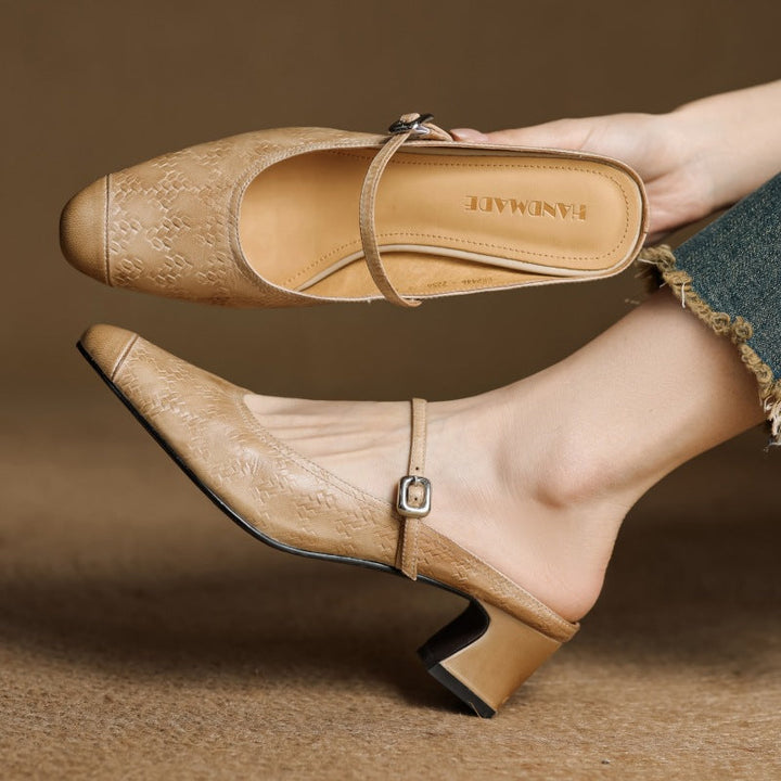 AURELIA GENUINE LEATHER MULES