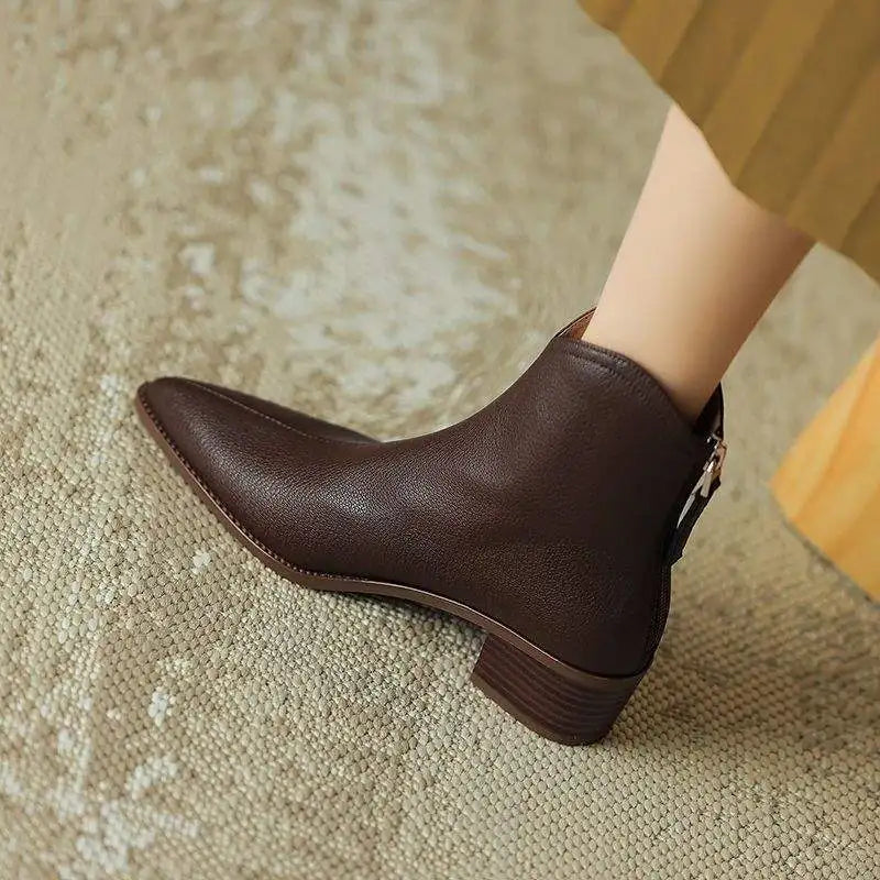 AMARA LEATHER ANKLE BOOTS