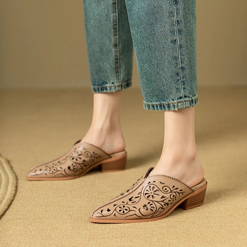 KAYLOR GENUINE LEATHER MULES