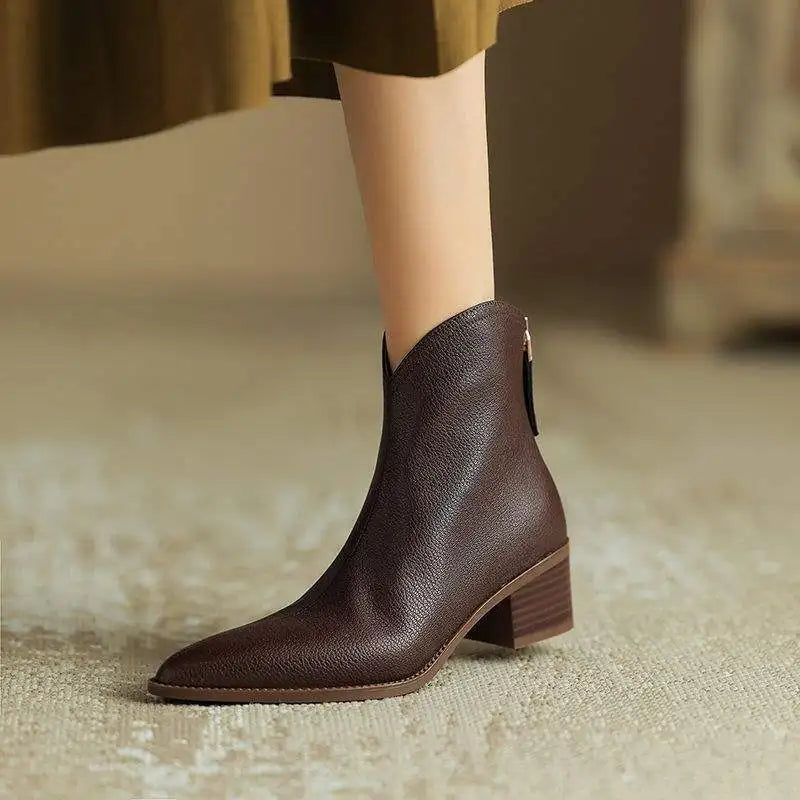 AMARA LEATHER ANKLE BOOTS