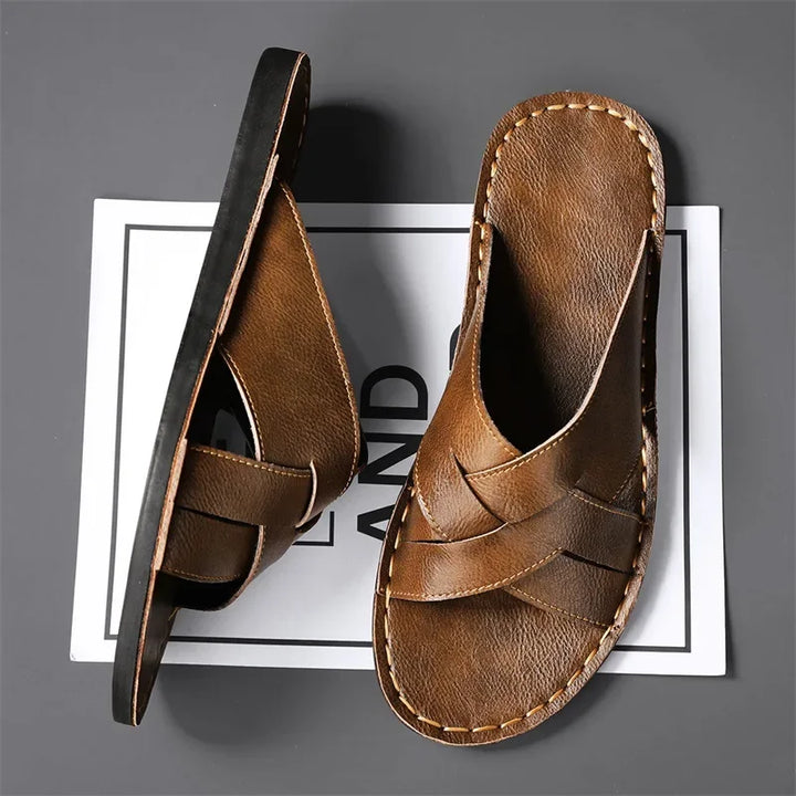 MONACO LEATHER SLIDE SANDAL