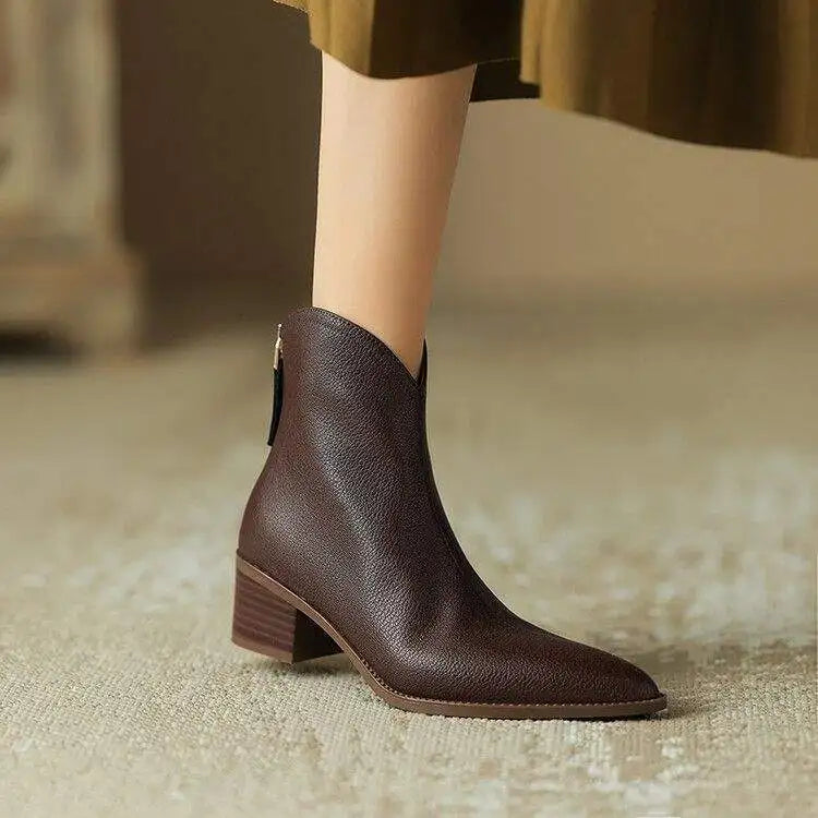 AMARA LEATHER ANKLE BOOTS