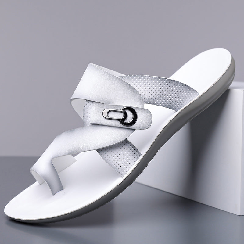 VIOLA LEATHER SLIDES