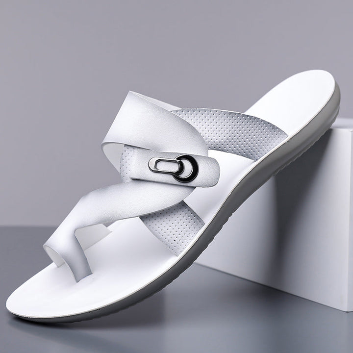 VIOLA LEATHER SLIDES