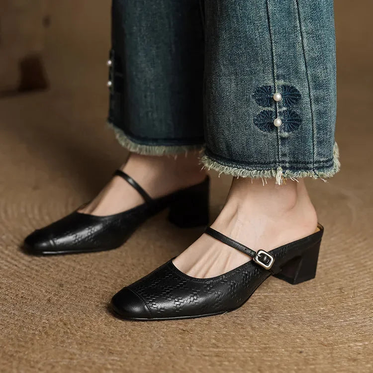 AURELIA GENUINE LEATHER MULES