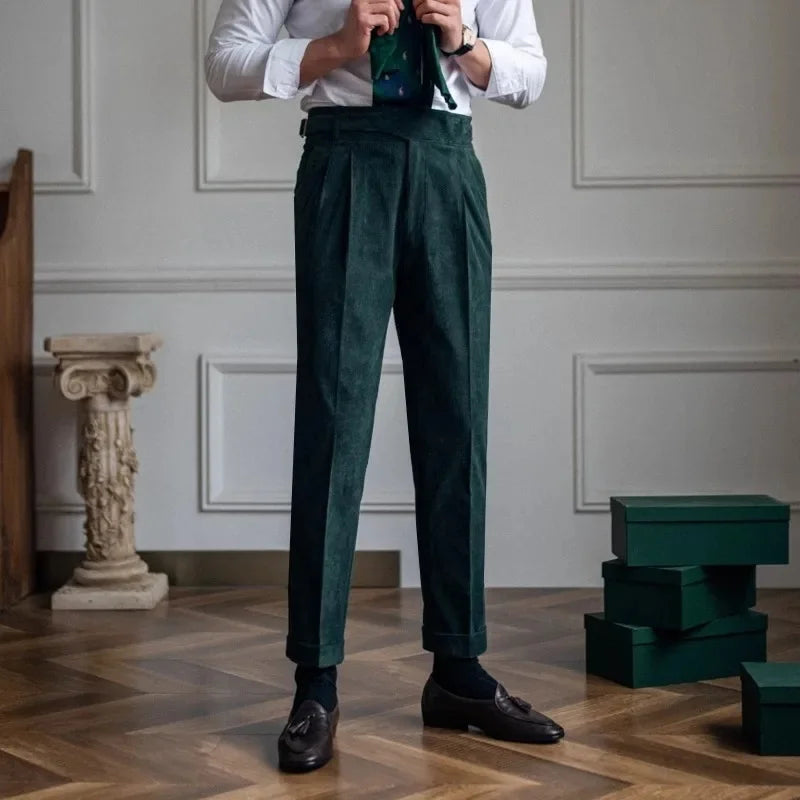 BEMONT CORDUROY PLAID PANTS