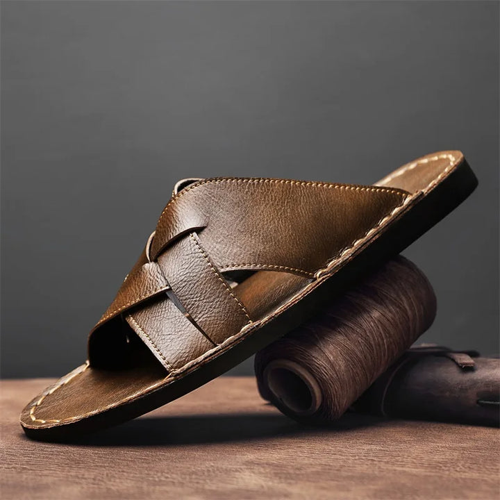 MONACO LEATHER SLIDE SANDAL