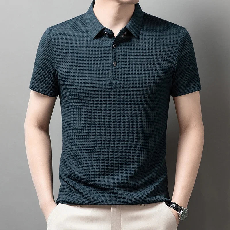 MILAN WAFFLE KNIT POLO T-SHIRT