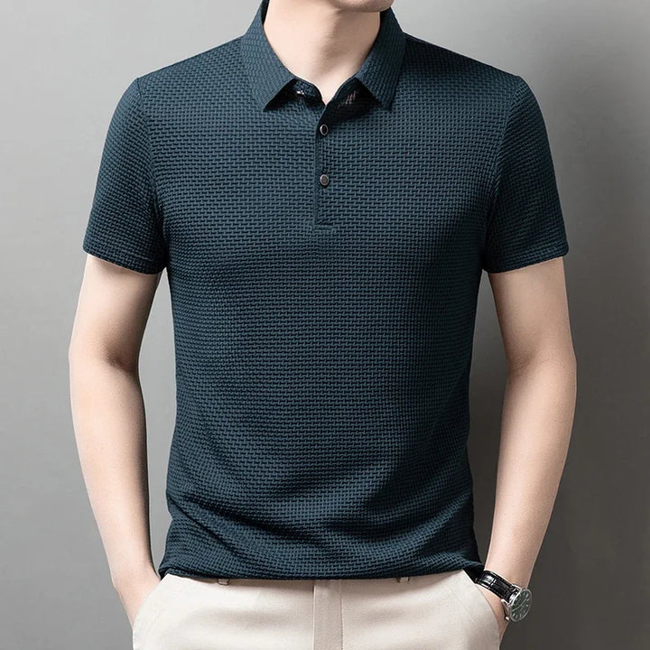 MILAN WAFFLE KNIT POLO T-SHIRT