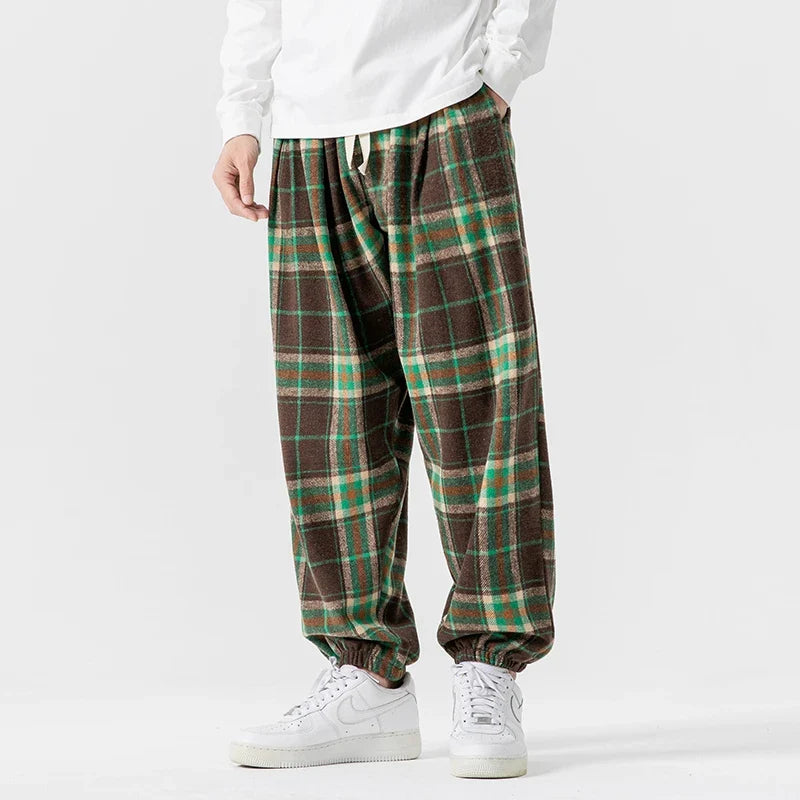 HUDSON PLAID TROUSERS
