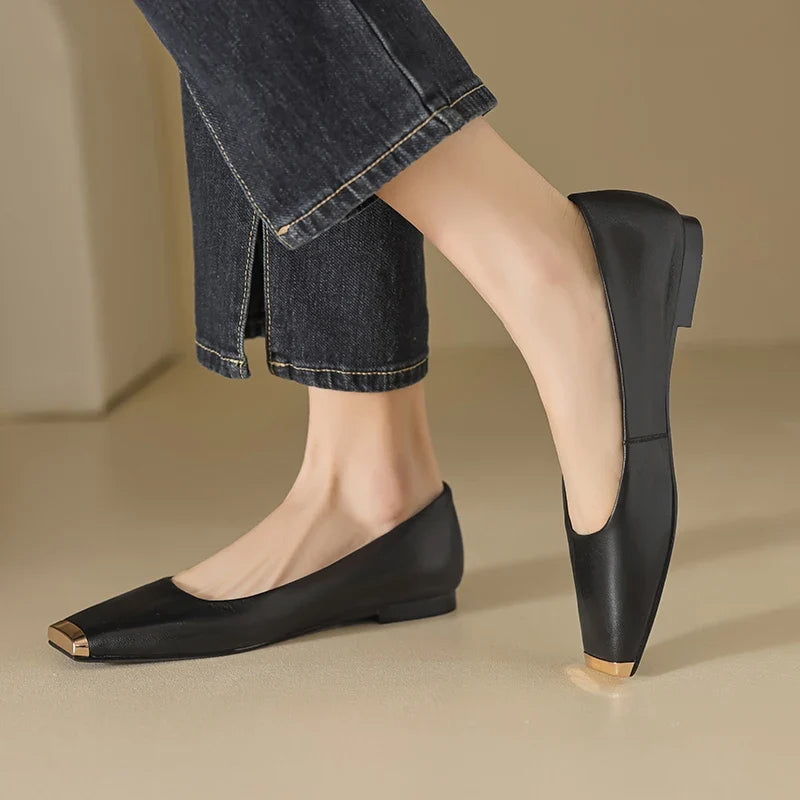 VIVIENNE LEATHER FLATS