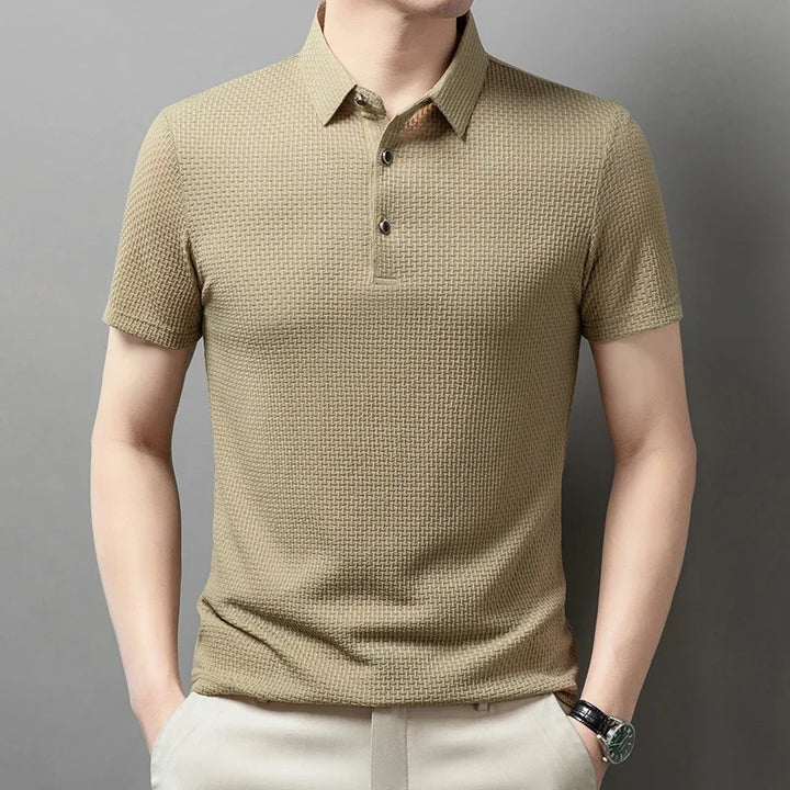 MILAN WAFFLE KNIT POLO T-SHIRT