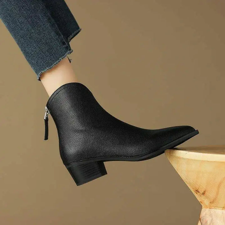 AMARA LEATHER ANKLE BOOTS