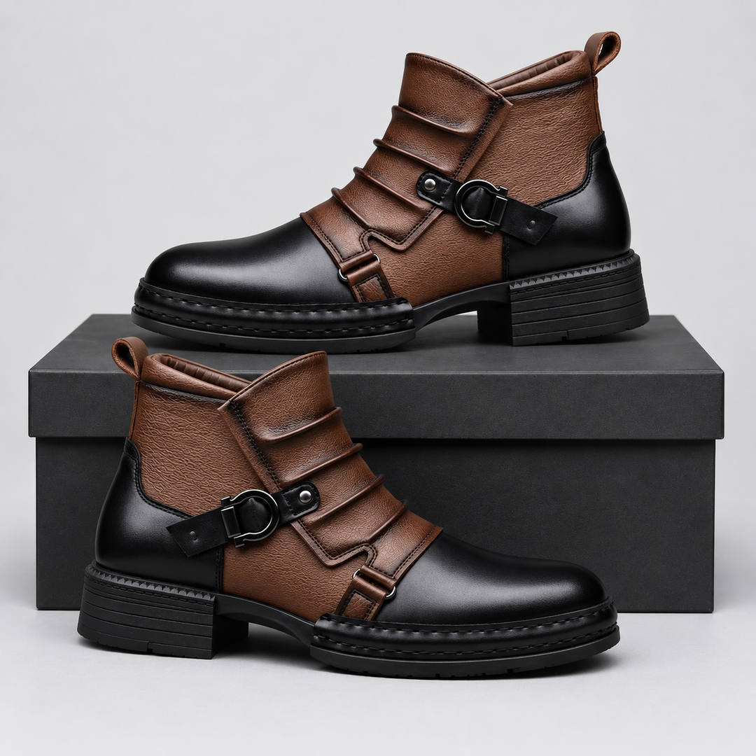 DENVER LEATHER ANKLE BOOTS