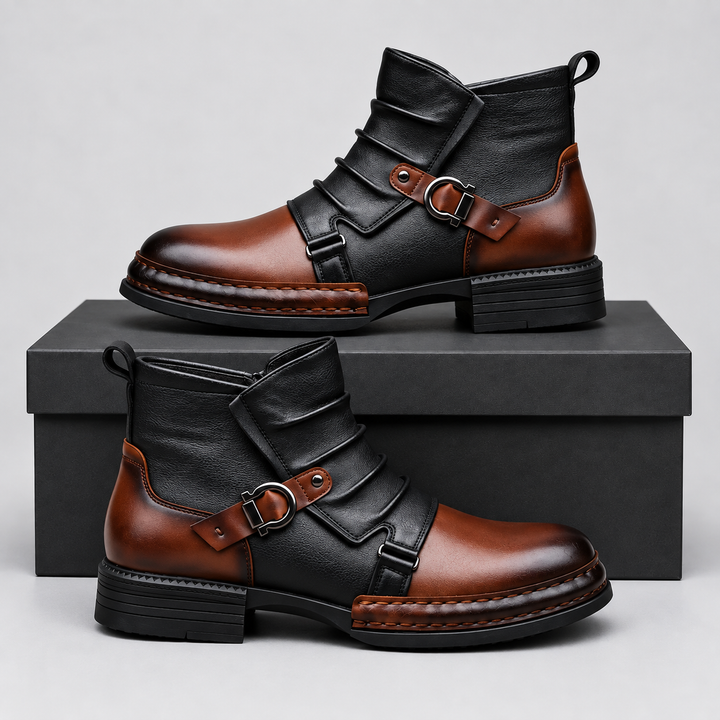 DENVER LEATHER ANKLE BOOTS